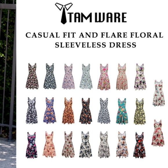 NWT Tam Ware Sleeveless Floral Fit and Flare Dress Small - Picture 9 of 9